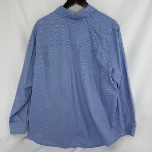 Talbots Woman Dress Shirt 16W Blue Striped Cotton Button Up Plus Size Classic - Picture 2 of 6
